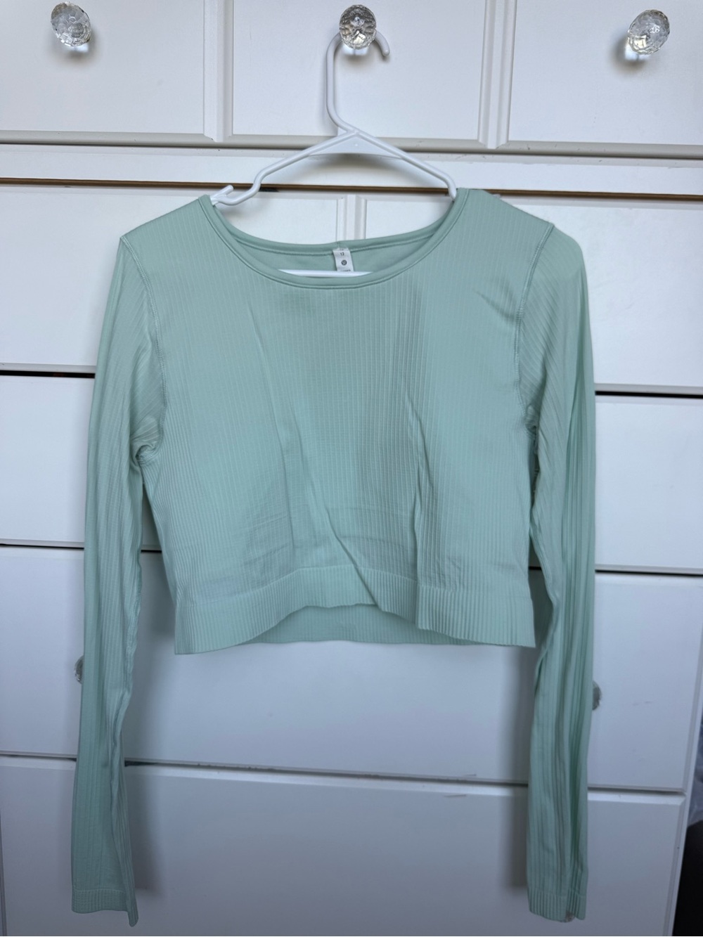 lululemon athletica Ribbed Long-Sleeve Crop Top - Mint Green